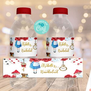EDITABLE Wonderland Water Bottle Label | 1st Birthday | Onderland Theme | Wonderland Baby Shower