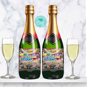 EDITABLE Hip Hop Throwback Champagne Bottle Labels| 90s baby| 80s baby|90s kid| Hip Hop Princess| | Corjl Digital Download H001