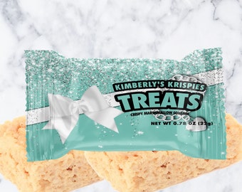 EDITABLE Paris Blue Krispies Treat Label | Bridal Shower Decor | 1st Birthday | Baby Shower | Paris Theme | Sweet 16 | Quinceanera