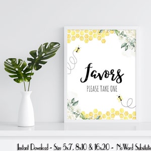 FILE DIGITALE / Segno di favori / Bumble Bee Theme / Addio al nubilato / Baby Shower / Festa di compleanno / Decor / BB21