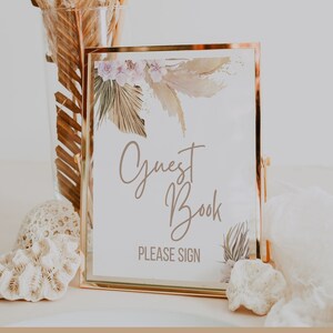 DIGITAL FILE | Guestbook Sign  | Bohemian Theme | Boho | Blush Pink | Bridal Shower | Baby Shower | Birthday Party  | Pompass | BH91