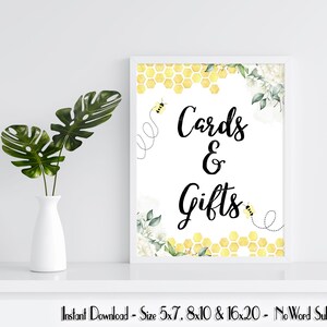 FILE DIGITALE / Segno di carte e regali / Bumble Bee Theme / Addio al nubilato / Baby Shower / Festa di compleanno / Decor / BB21