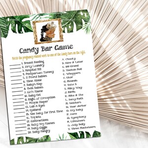 ARQUIVO DIGITAL Jogo de barra de chocolate, convite de princesa Safari, convite, decoração de chá de bebê real, um príncipe está a caminho COA-02