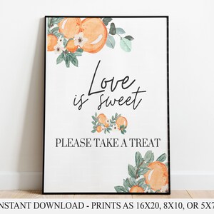 DIGITAL FILE | Little Cutie Love is Sweet Sign | Clementive | Orange | Citrus | Fruit | Baby Shower | Birthday | Bridal Shower | Decor |