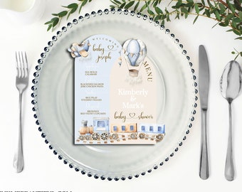 EDITABLE Baby Shower Arch Menu Card | Charger Plate Insert