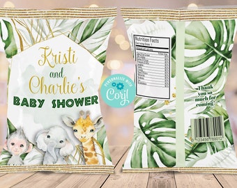 EDITIERBAR | Jungle Safari Chip Bag | Erster Geburtstag | Babyparty | Safari Theme | Wild One | Safari Geburtstag Party Dekor | SA29