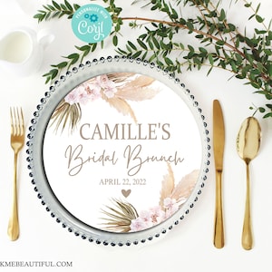 BEWERKBARE Boho Charger Plate Insert | Blush Roze | Bruids douche | Baby douche | Verjaardagsfeestje | Pompass | Bh91