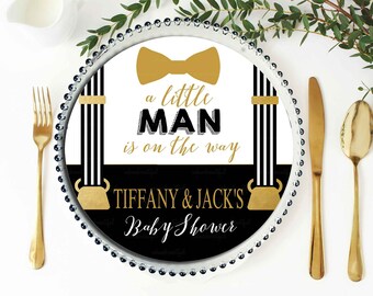 DIGITAL FILE A Little Man is On the Way Charger Plate Insert | Babyshower | LM-G90