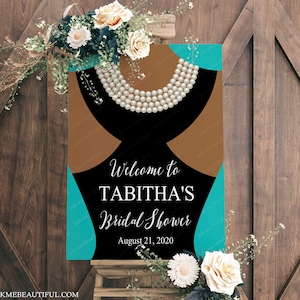 EDITABLE Paris Theme, Bride and Co, Party, Babyshower, Bridal Shower, Welcome Sign, Paris Blue, Pearls