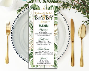 EDITABLE Jungle Safari Menu | First Birthday | Baby Shower | Safari Theme | Wild One | Safari Birthday Party Decor | SA29