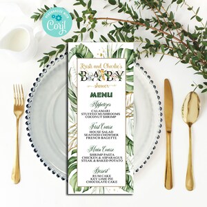 EDITABLE Jungle Safari Menu | First Birthday | Baby Shower | Safari Theme | Wild One | Safari Birthday Party Decor | SA29