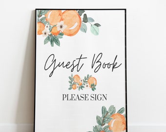 DIGITAL FILE | Little Cutie Guestbook Sign | Clementive | Orange | Citrus | Fruit | Baby Shower | Birthday | Bridal Shower | Decor |
