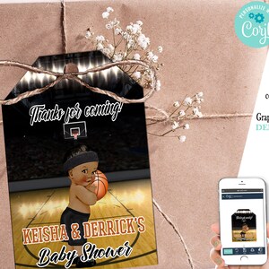 EDITABLE | Basketball Favor Tag | Baby Shower Thank You Tag | BT-095