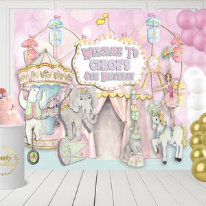 PRINTABLE Carnival Pink, Pink Circus Backdrop, Candy Table Backdrop, Photo Backdrop, Step and Repeat, Pink Carnival PC09