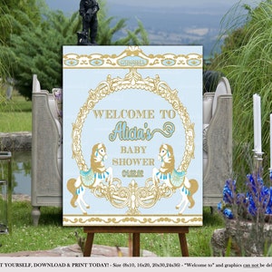 EDITABLE Horse Carousel Welcome Sign | Carousel Baby Shower| 1st Birthday | First Birthday | Baby Shower | BC90