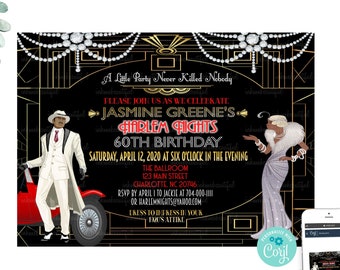 EDITABLE FILE | Harlem Nights Invite | Gatsby Themed Wedding | Casino Theme | Birthday Invitation | Great Gatsby | Flapper | Gatsby Invite