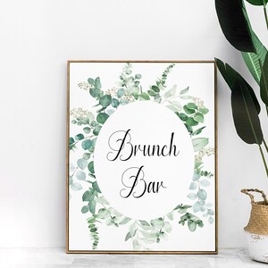 DIGITAL FILE Brunch Bar Sign | Minimal | Eucalyptus | Greenery | Boho | Bridal Shower | Baby Shower | G78
