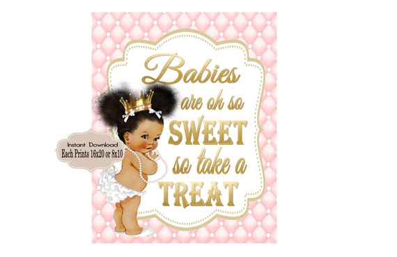 PRINTABLE Princess Baby Shower Candy Buffet Sign Prints 16X20 or 8X10, Princess Baby Shower Decor, Babies are Sweet, Take a Treat, RP-001 Il_570xn