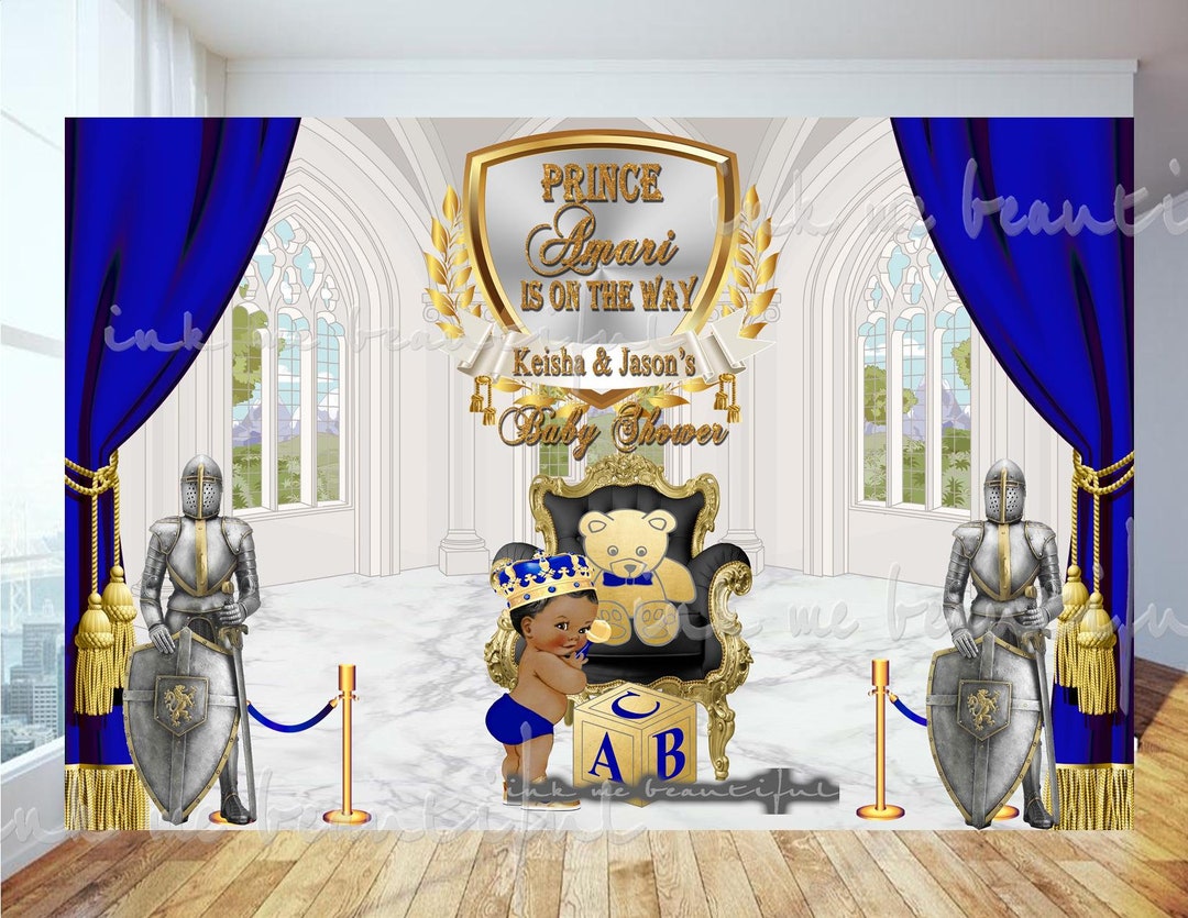 DIGITAL FILE Royal Baby Shower Backdrop, Photoback Drop, Royal