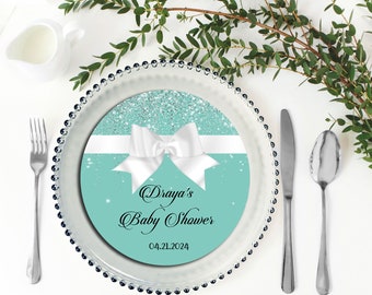 EDITABLE Paris Blue | Plate or Charger Plate Insert  | Blue Paris Theme | Parisian Theme | Baby Shower | 1st Birthday | Bridal Shower