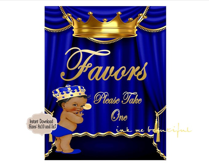 PRINTABLE Royal Baby Shower Favors Sign 8x10 or 5x7 Royal - Etsy
