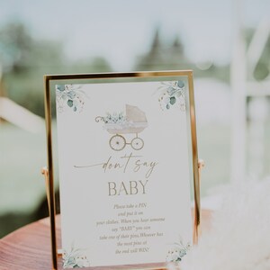 Digital File Baby Carriage Late Night Diapers Sign Modern Vintage Greenery Baby Shower Sign Baby Sprinkle Minimalist Baby Shower Signs CG8