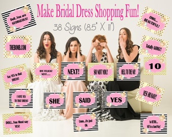 PRINTALBE Yes to The Dress Signs, Wedding Dress Shopping, Bridesmaids Fun, Bridal Shower Fun
