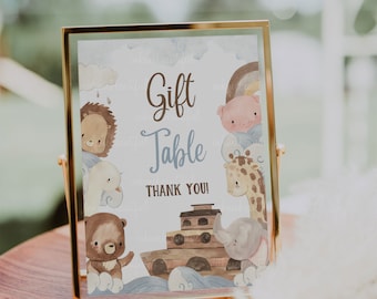 Noaks ark presentskylt | Noaks ark-tema | Babyshower | Dop | Första födelsedag | Biblisk | NA22