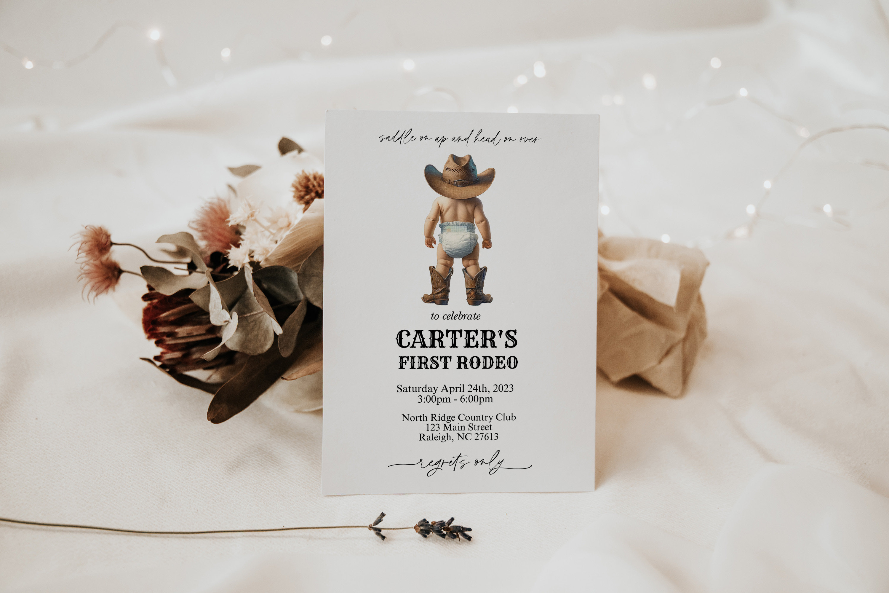 EDITABLE First Rodeo Birthday Invitation Cowboy Party Wild West Western ...