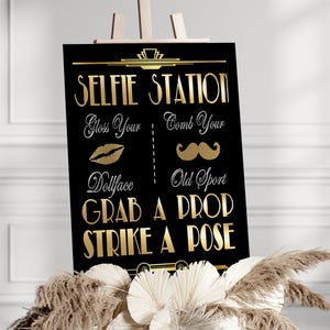 Great Gatsby PRINTABLES, Selfie Station, Photobooth Sign*gatsby Party ...