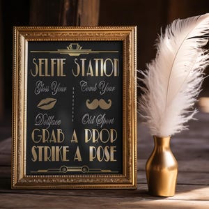 Great Gatsby PRINTABLES, Selfie Station, Photobooth Sign*gatsby Party ...