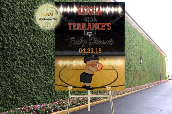 DIGITAL FILE Basketball Theme Birthday Welcome Sign Party, Baby Shower, Candy Table Il_570xn