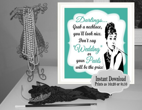 DIGITAL FILE Grab a Necklace Don't Say Wedding, Bride and CO, Bridal Shower, Welcome Sign, Bridal Shower Games Il_570xn