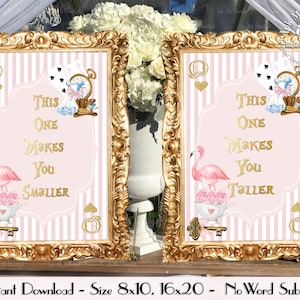 DIGITALE DATEI Dieser macht dich kleiner / größer, Candy Buffet Zeichen, Wunderland Zeichen, Wunderland Party Dekorationen, Königin der Herzen