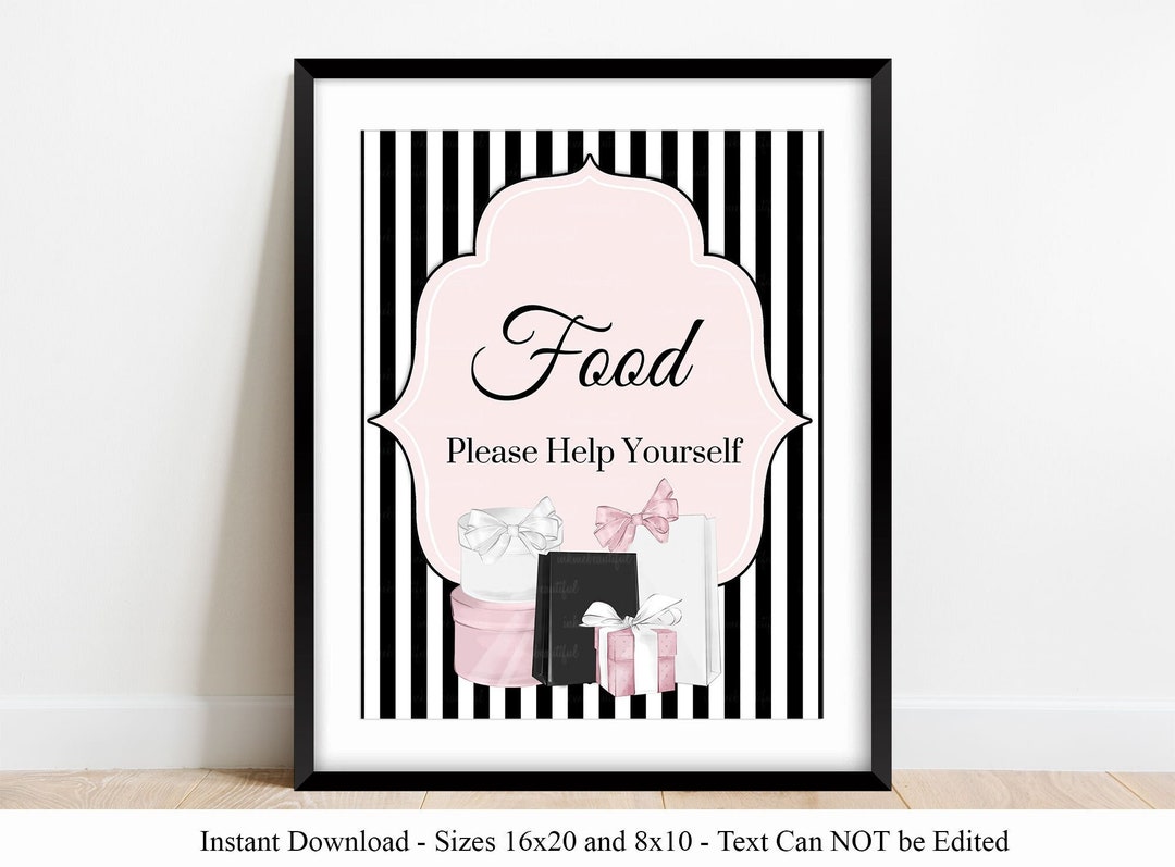 PRINTABLE Food Sign | Pink Paris Theme | Parisian Theme | Baby Shower ...