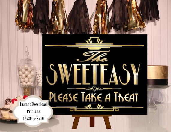 Printable Sweeteasy Candy Signgatsby Party Decoration Etsy