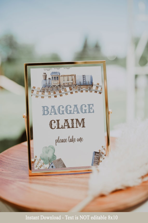 PRINTABLE | Baggage Claim Sign | Favors Sign | Train Party | Boy Baby Shower | 1st Birthday | Baby Shower | Choo Choo | TB12 Il_570xn