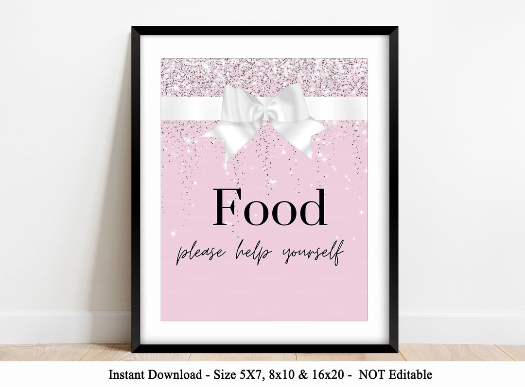 PRINTABLE Food Sign | Pink Paris Theme | Parisian Theme | Baby Shower ...