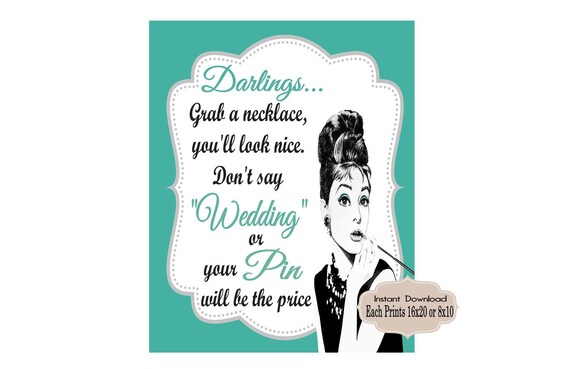 DIGITAL FILE Grab a Necklace Don't Say Wedding Bride and | Etsy