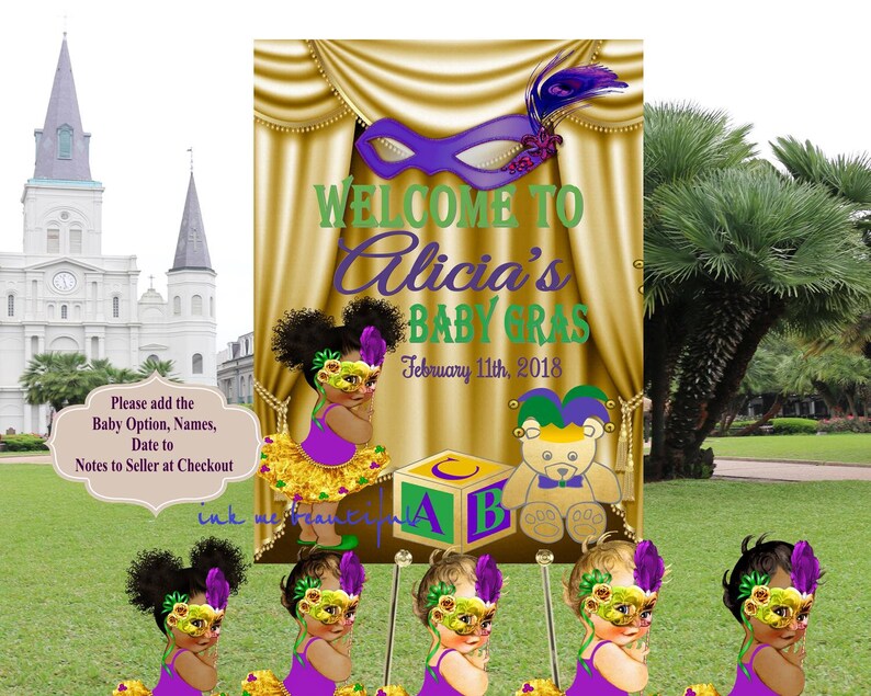 mardi gras themed baby shower