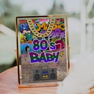 DIGITAL FILE  80s Baby Sign,  Sweets Candy Sign, 5x7 and 8x10, Hip Hop Throwback 80s 90s House Party, 80s baby, 90s baby, H001