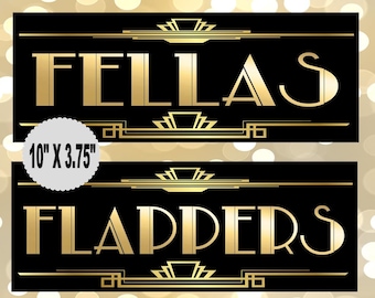 PRINTABLE Bathroom Sign,Gatsby party decoration, Roaring 20s Art deco,Wedding Sign, Wedding Decor, Dollfaces, Old Sport