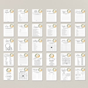 EDITABLE Safari Baby Shower Games Bundle, Jungle Baby Shower Gender Neutral Greenery Safari Animal Game Jungle Baby Digital Template S32