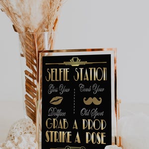 Great Gatsby PRINTABLES, Selfie Station, Photobooth Sign*gatsby Party ...