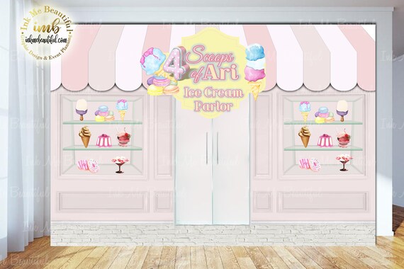 DIGITAL FILE Ice Cream Shop | Sweet Shoppe, Candy Table Backdrop, Unicorn Birthday, Unicorn Banner, Ice Cream Parlor, Unicorn Party Il_570xn