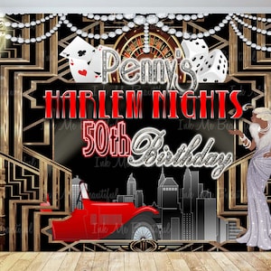 PRINTABLE Great Gatsby, Harlem Nights, Roaring 20s, A Little Party, Photo Backdrop, Candy Table Backdrop, Step and Repeat