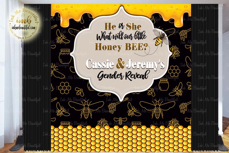He Or She Gender Reveal Back Drop Poster Signage Decor Digital File What Will It Bee Photobooth Backdrop Candy Banner Bee Banners Signs Paper Party Supplies Jan Takayama Com