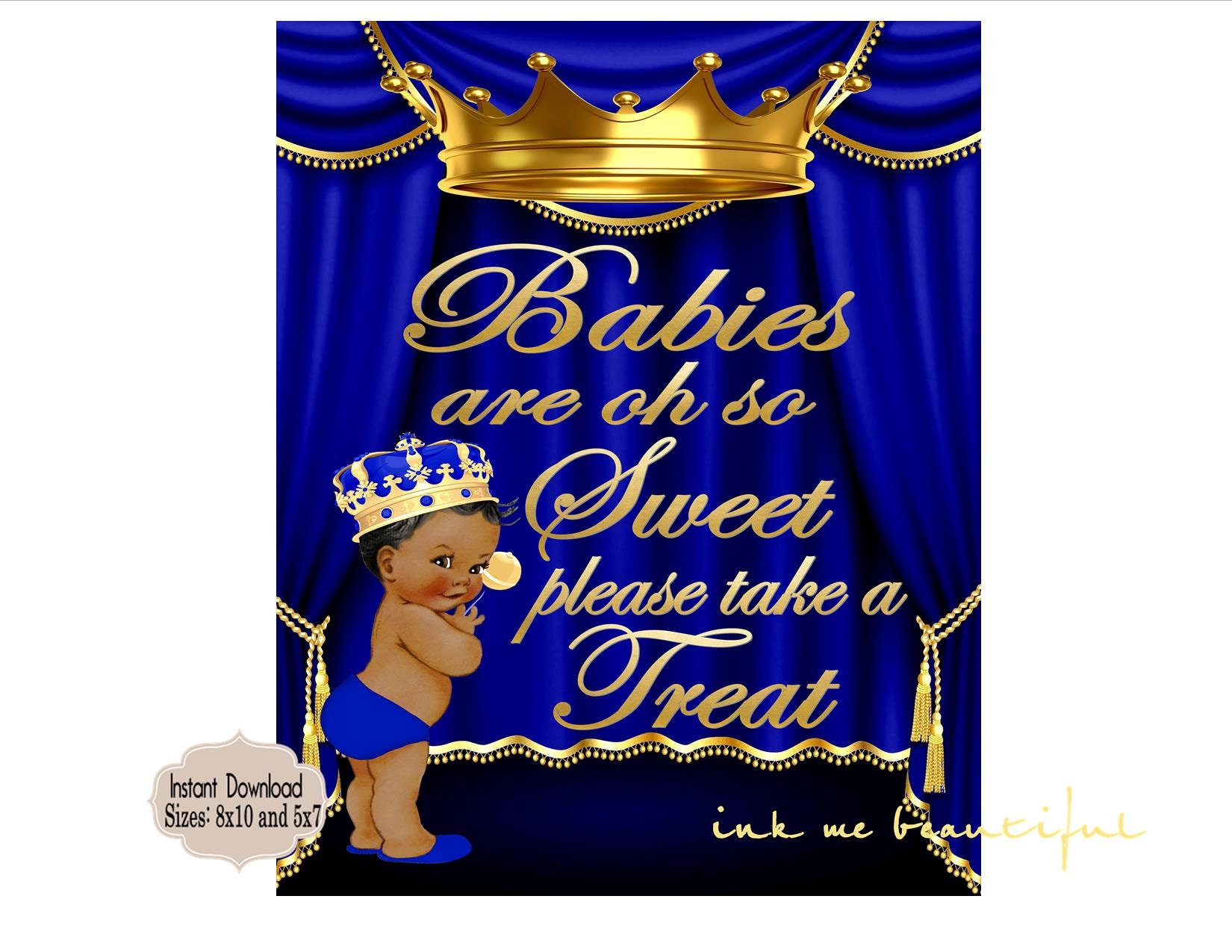PRINTABLE Royal Baby Shower Babies Are Sweet Take a Treat Sign Etsy