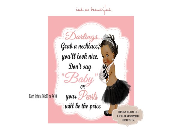 DIGITAL FILE Grab a Necklace Don't Say Baby, Baby and CO, Baby Shower, Welcome Sign, Baby Shower Games Il_570xn