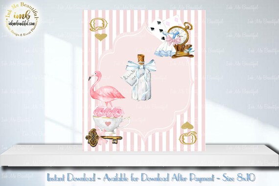 DIGITAL FILE Drink Me Sign, Candy Buffet Sign, Food Buffet Sign, Pink Wonderland Sign, Wonderland Party Decorations, Queen of Hearts Il_570xn